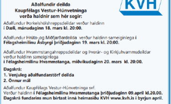 Deildar-, og aðalfundur KVH 2024